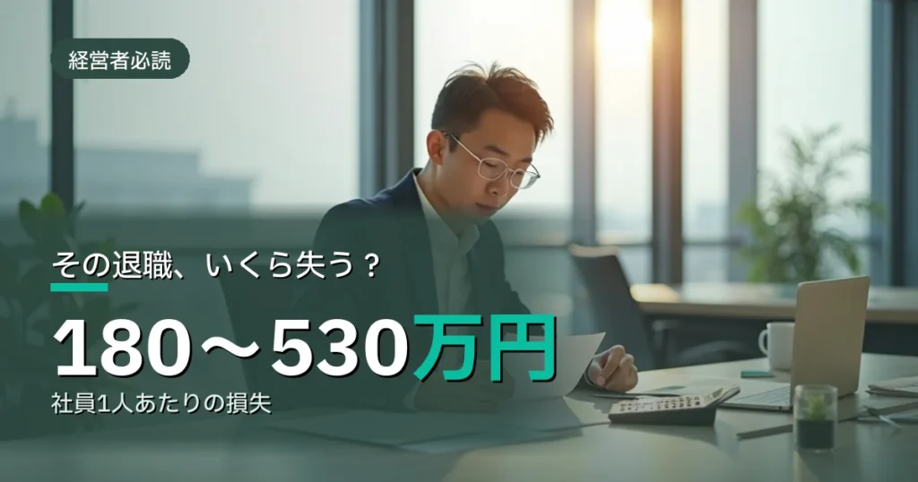 離職コスト 社員1人あたり180〜530万円 その退職いくら失う