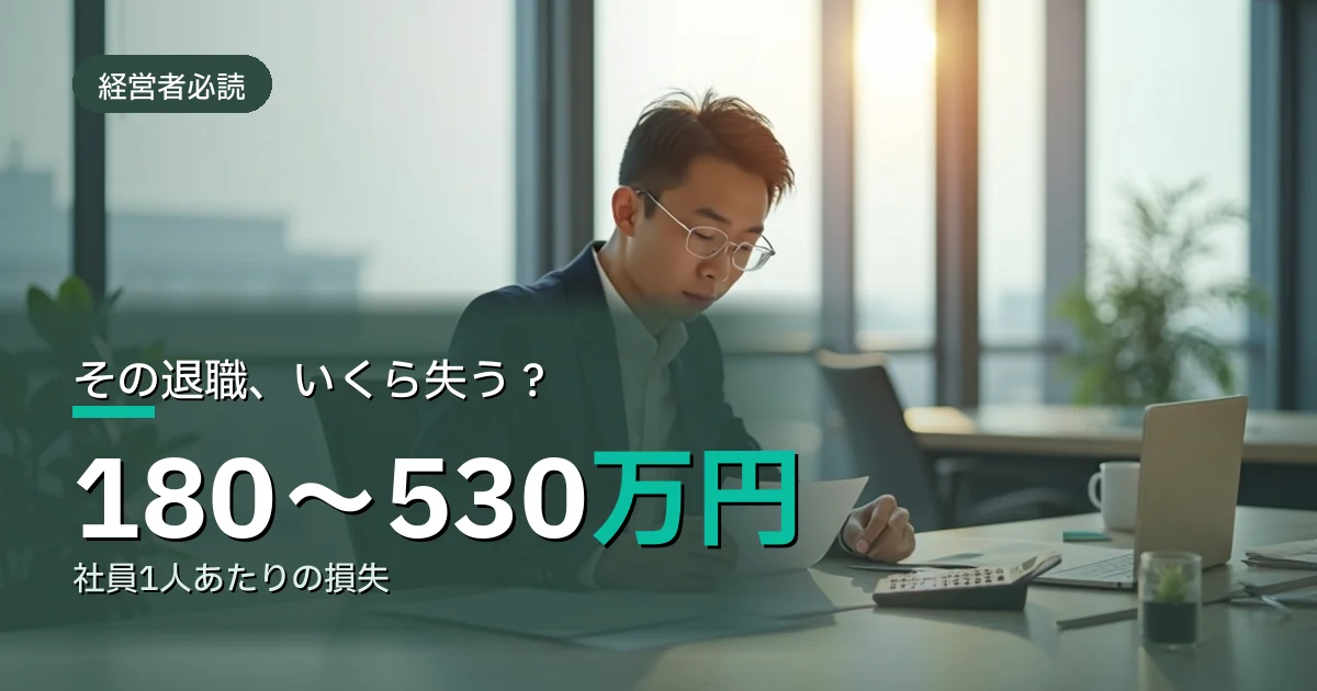 離職コスト 社員1人あたり180〜530万円 その退職いくら失う